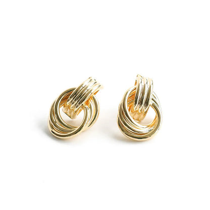 Triple-Layer Knot Stud Earrings