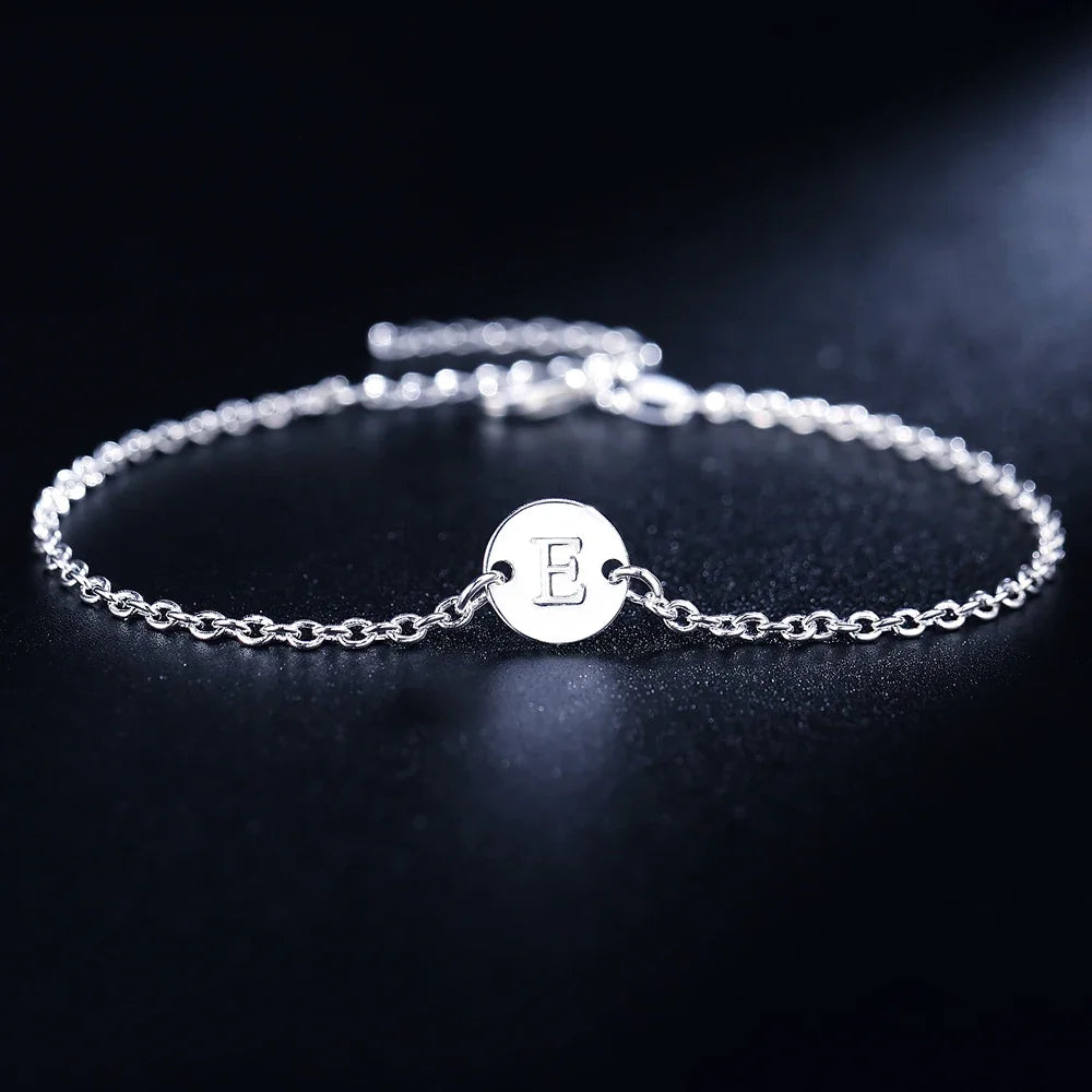 Initial Letter Chain Bracelet for Women