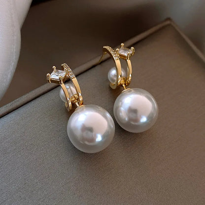 French Pearl Drop Earrings – Simulated Pearl Timeless Classics