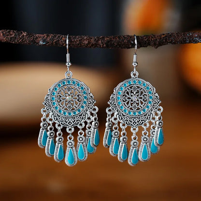 Bohemian Crystal Drop Earrings – Multicolor Rhinestone Dangles