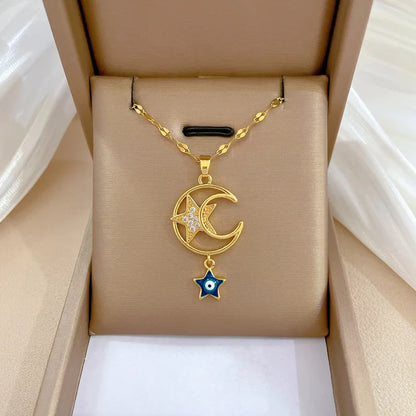 Blue Eye Necklace – Charm Gold Chain