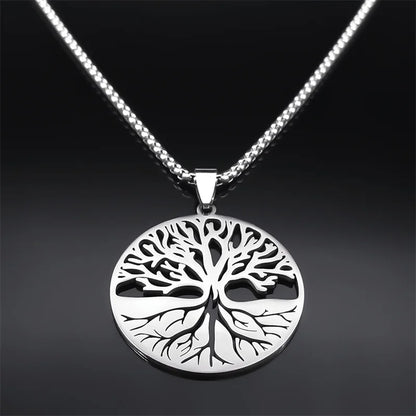 Tree of Life Necklace - Silver Chain with Symbolic Pendant