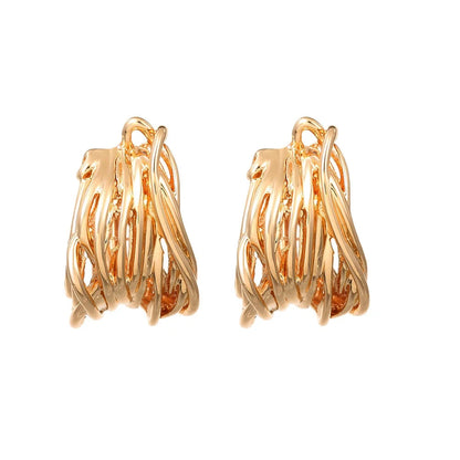 Retro Twist C-Hoop Earrings