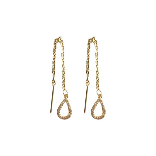 Multicolor Geometric Drop Earrings – Crystal & Copper