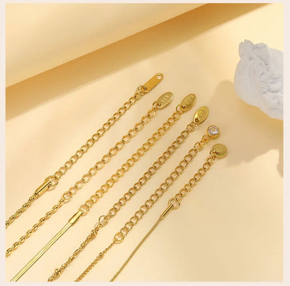 Thin Link Stainless Steel 18K Gold Plated Bracelet