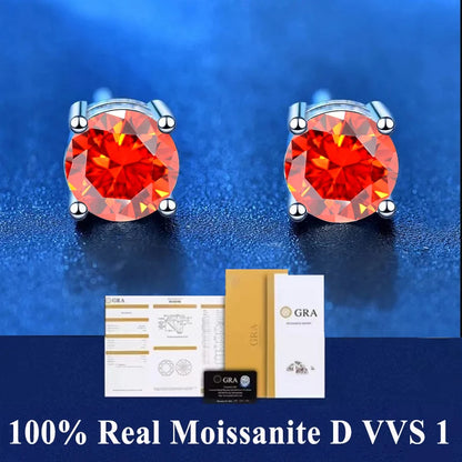 18K Gold Plated /  925 Sterling Silver Moissanite Stud Earrings