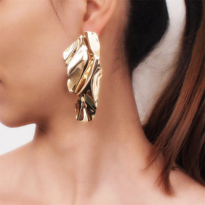 Eccentric Geometric Metal Dangle Earrings