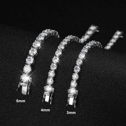 D-VVS1 Moissanite Tennis Bracelet – 925 Sterling Silver
