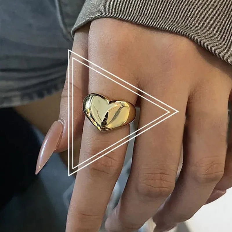 Open Rings Set Eccentric Chunky Geometric Ring