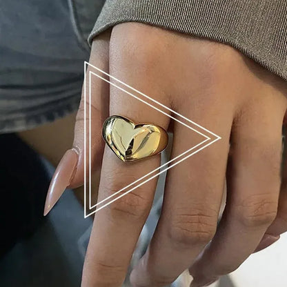 Open Rings Set Eccentric Chunky Geometric Ring