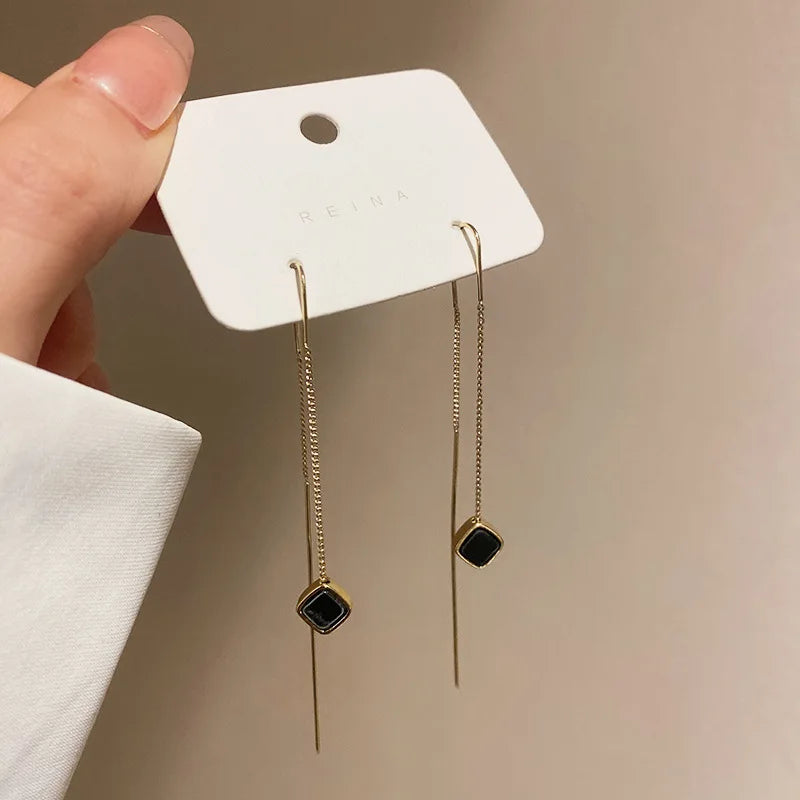 Golden Butterfly Drop Earrings
