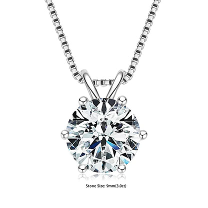 Moissanite Pendant Necklace – 0.5-5ct Sterling Silver