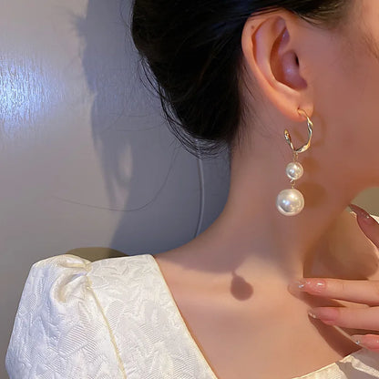 Bohemian Pearl & Rhinestone Stud Earrings