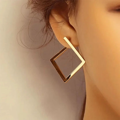 Retro Minimalist Square Geometric Stud Earrings