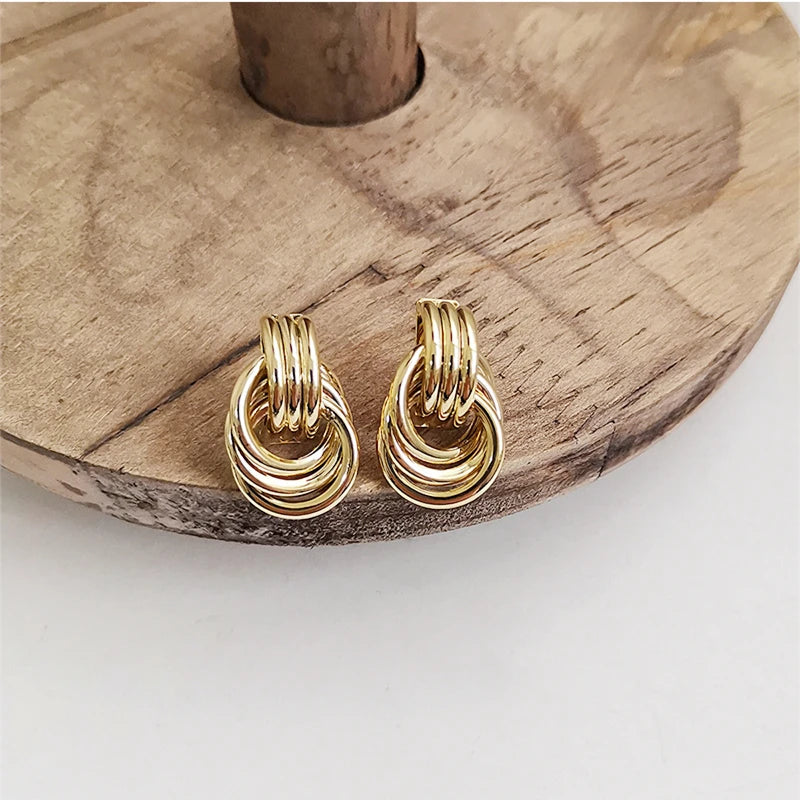Triple-Layer Knot Stud Earrings
