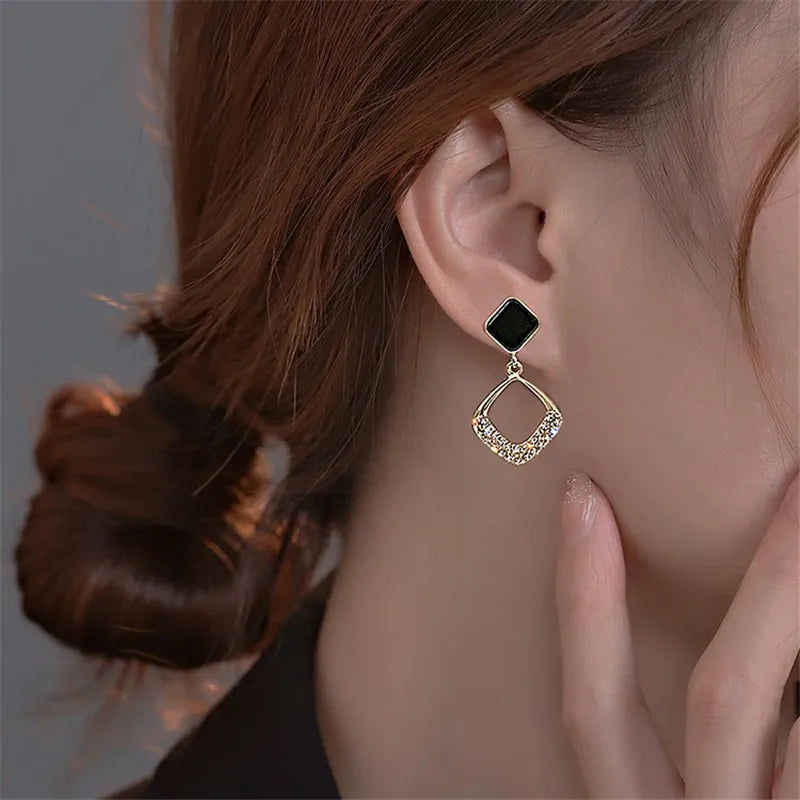 Elegant Multi-Shaped Hoop Drop Earrings