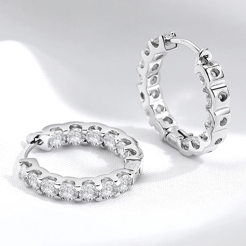 Moissanite-Studded Hoop Earrings