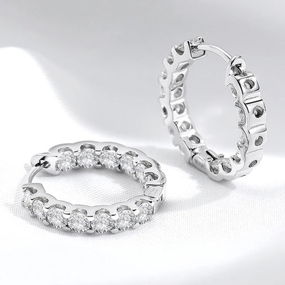 Moissanite-Studded Hoop Earrings