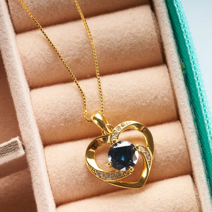 1CT Moissanite Swirl Heart Pendant Necklace – Sterling Silver Box Chain