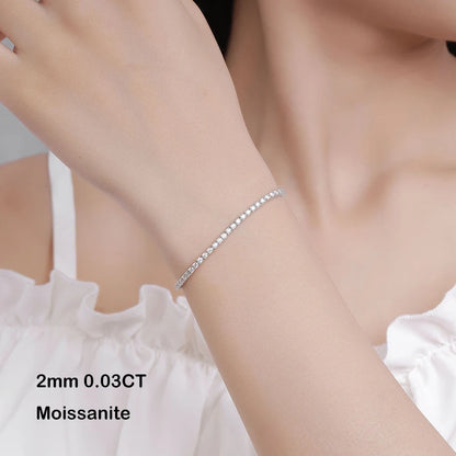 D-VVS1 Moissanite Tennis Bracelet – 925 Sterling Silver