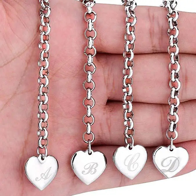 925 Sterling Silver Letter Charm Bracelet