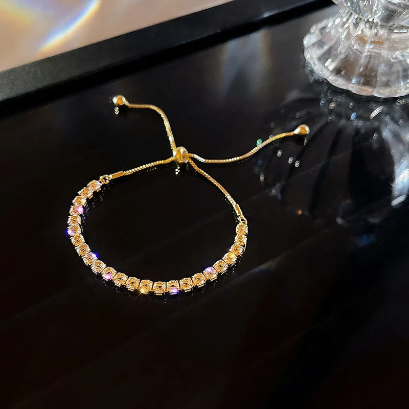 Luxury Cubic Zirconia Tennis Bracelet – Gold, Rose Gold & Silver