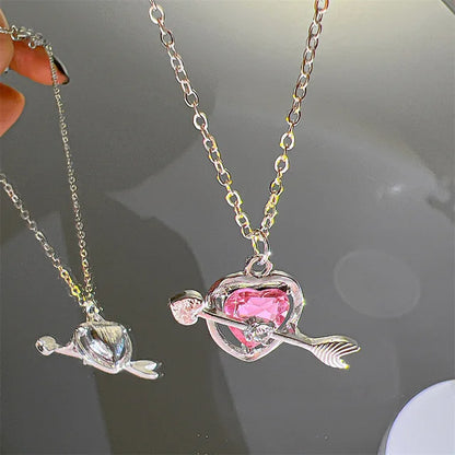 Cosmic Heart Ring Pendant Necklace