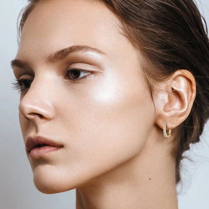 925 Sterling Silver Moissanite U-Hoop Earrings