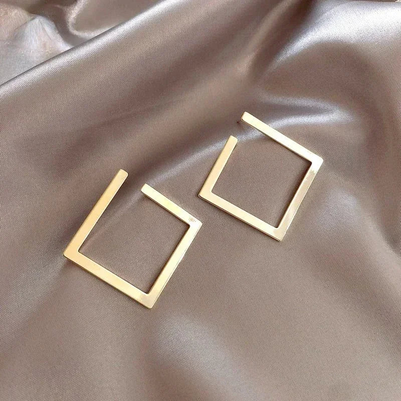 Retro Minimalist Square Geometric Stud Earrings