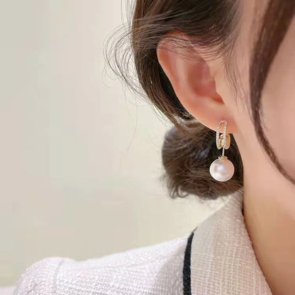Bohemian Pearl & Rhinestone Stud Earrings