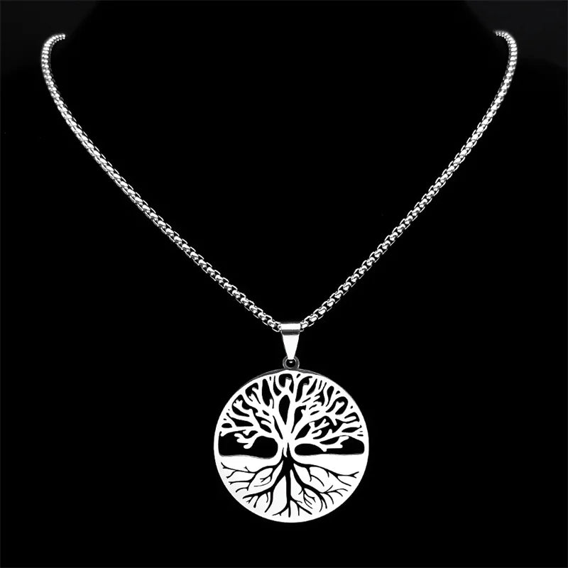 Tree of Life Necklace - Silver Chain with Symbolic Pendant