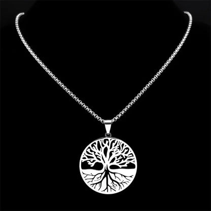 Tree of Life Necklace - Silver Chain with Symbolic Pendant
