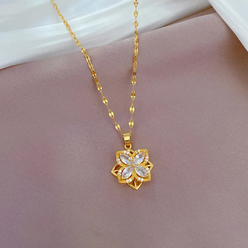 Vintage Halloween Necklace – Zircon Pendant Chain