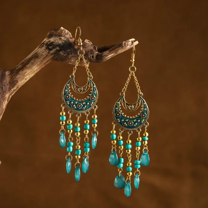 Bohemian Crystal Drop Earrings – Multicolor Rhinestone Dangles