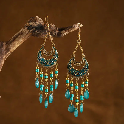 Bohemian Crystal Drop Earrings – Multicolor Rhinestone Dangles