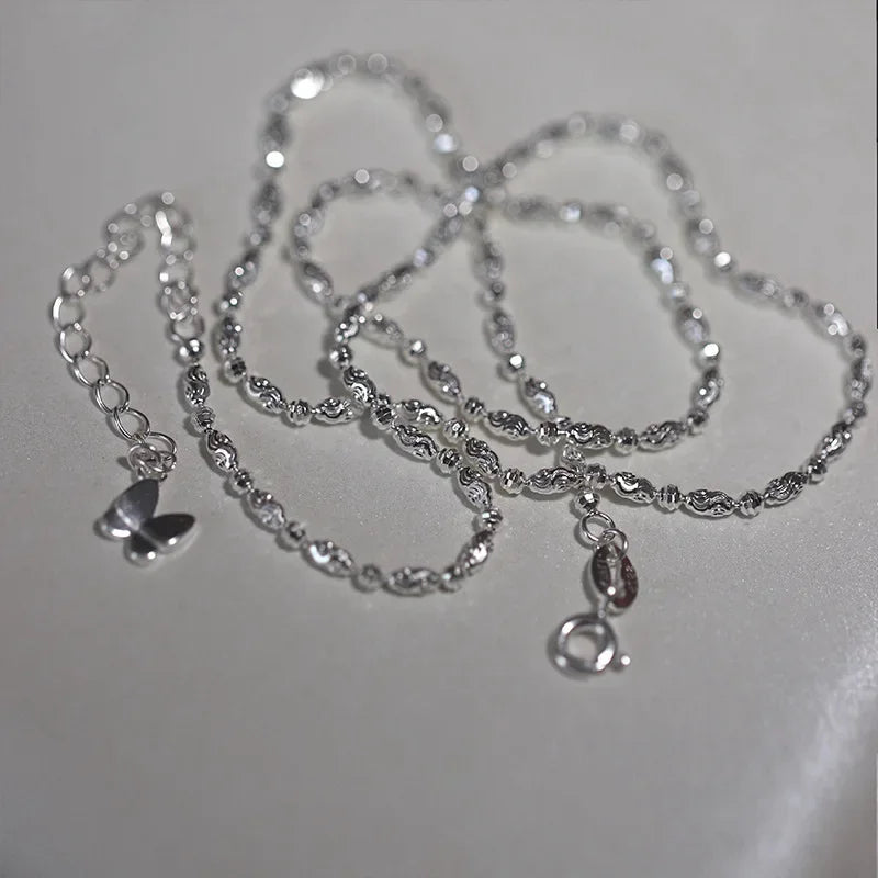 Sterling Silver Adjustable Lucky Letter Bracelet for Women