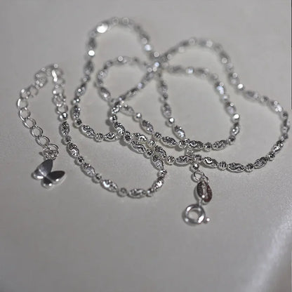 Sterling Silver Adjustable Lucky Letter Bracelet for Women