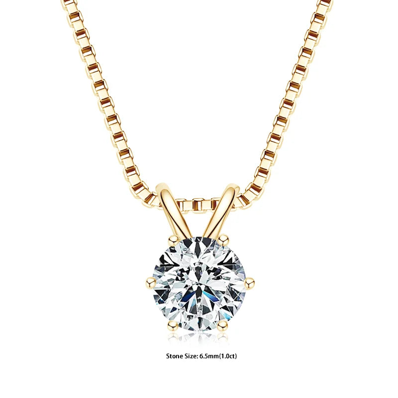Moissanite Pendant Necklace – 0.5-5ct Sterling Silver