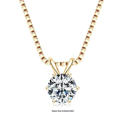 Moissanite Pendant Necklace – 0.5-5ct Sterling Silver