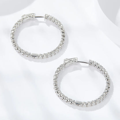 1.56CT Moissanite Hoop Earrings – 925 Sterling Silver