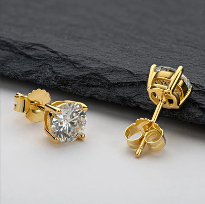 18K Gold Plated /  925 Sterling Silver Moissanite Stud Earrings