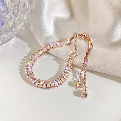 Luxury Cubic Zirconia Tennis Bracelet – Gold, Rose Gold & Silver