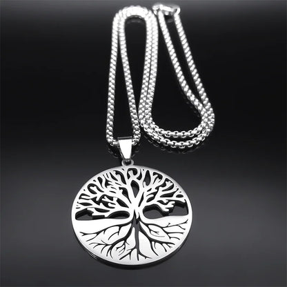 Tree of Life Necklace - Silver Chain with Symbolic Pendant
