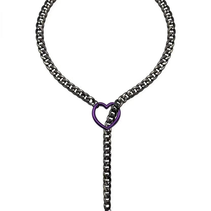 Heart O-Ring Slip Chain - Adjustable Lariat (Y-Necklace/Choker)