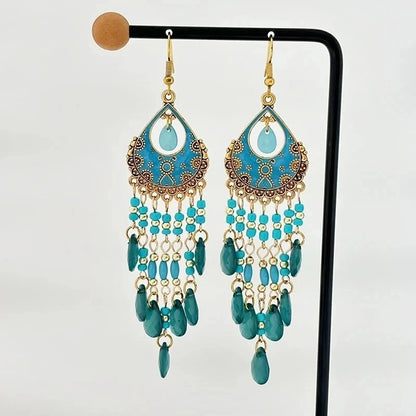 Bohemian Crystal Drop Earrings – Multicolor Rhinestone Dangles