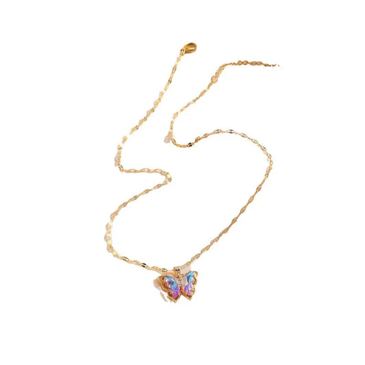 Butterfly Pendant Necklace – Gold Adjustable Chain
