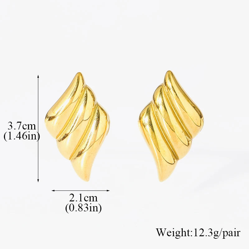 Vintage Multi-Shaped Gold Twist Hoop Earrings