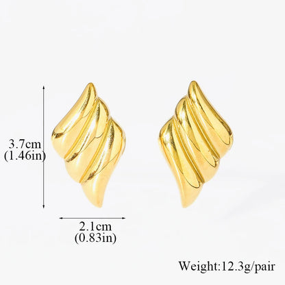 Vintage Multi-Shaped Gold Twist Hoop Earrings
