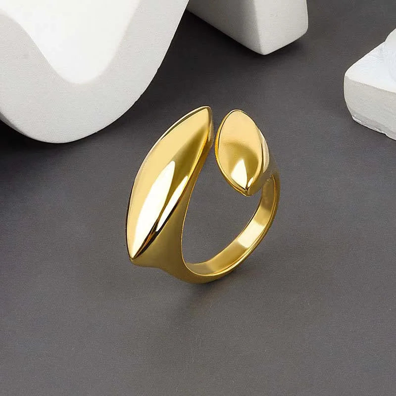 Open Rings Set Eccentric Chunky Geometric Ring