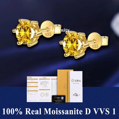 18K Gold Plated /  925 Sterling Silver Moissanite Stud Earrings